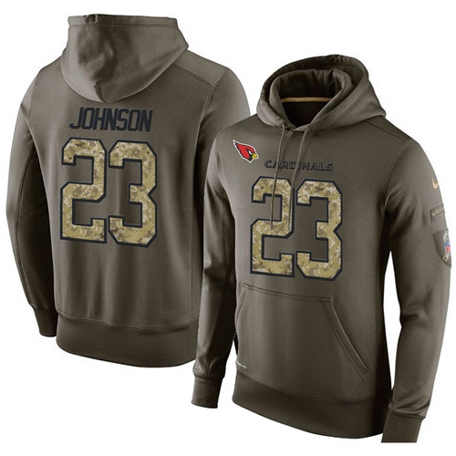 NFL Nike Arizona Cardinals #23 Chris Johnson Green Salute To Service Men's Pullover Hoodie